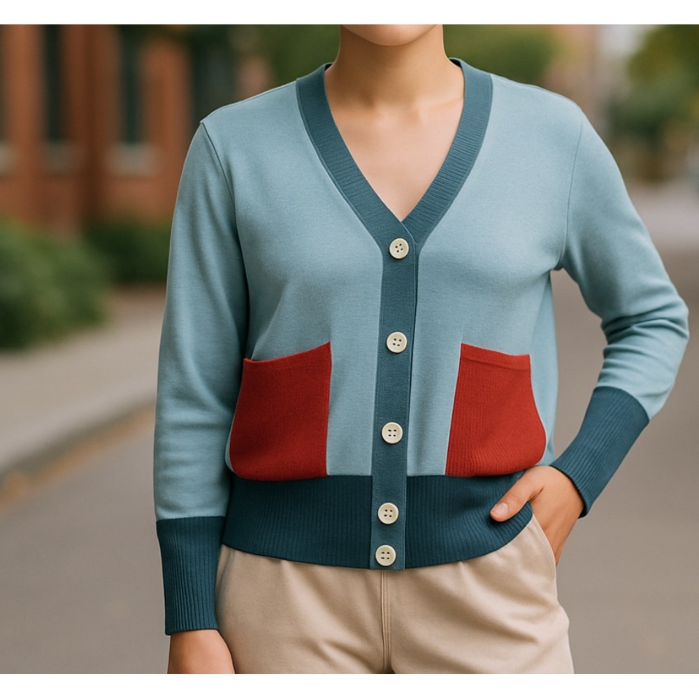 Ecru Emissary Women’s Wool Blend button cardigan size small